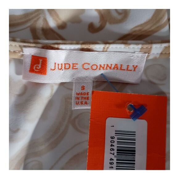 Jude Connally Daniella Top Tunic Painted Tile Sand White Beige V-Neck Small - Picture 3 of 6